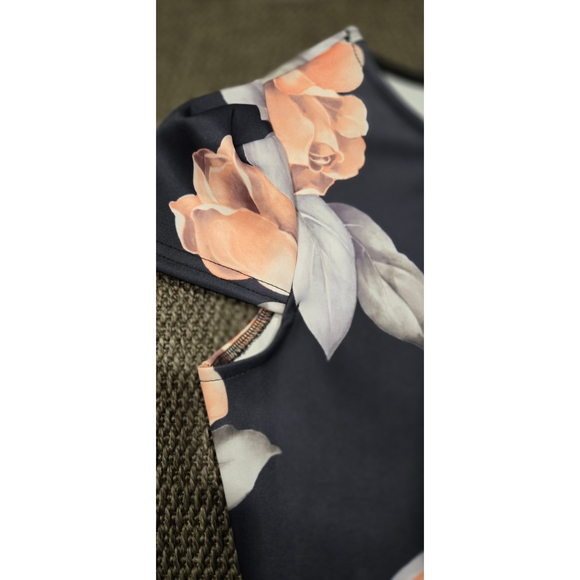 Boohoo Orange Asymmetrical Sheath Dress Puff Sleeve - Picture 3 of 6